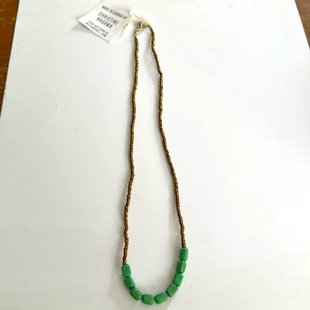 Green beaded necklace